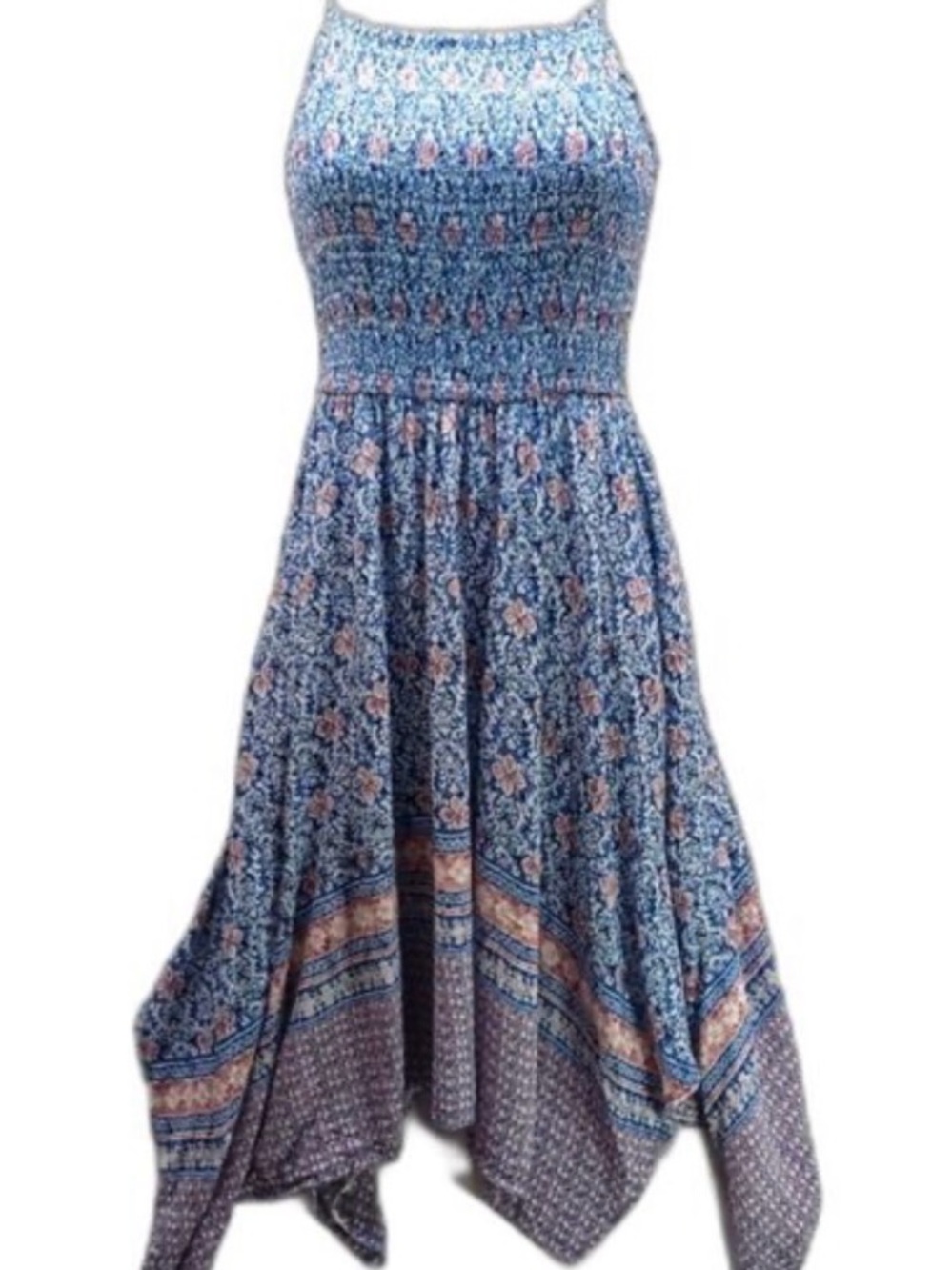 🎀JAPNA🎀Boho Sundress🎀Size Medium🎀Smocked Top🎀Handkerchief Hem🎀Brand New!!